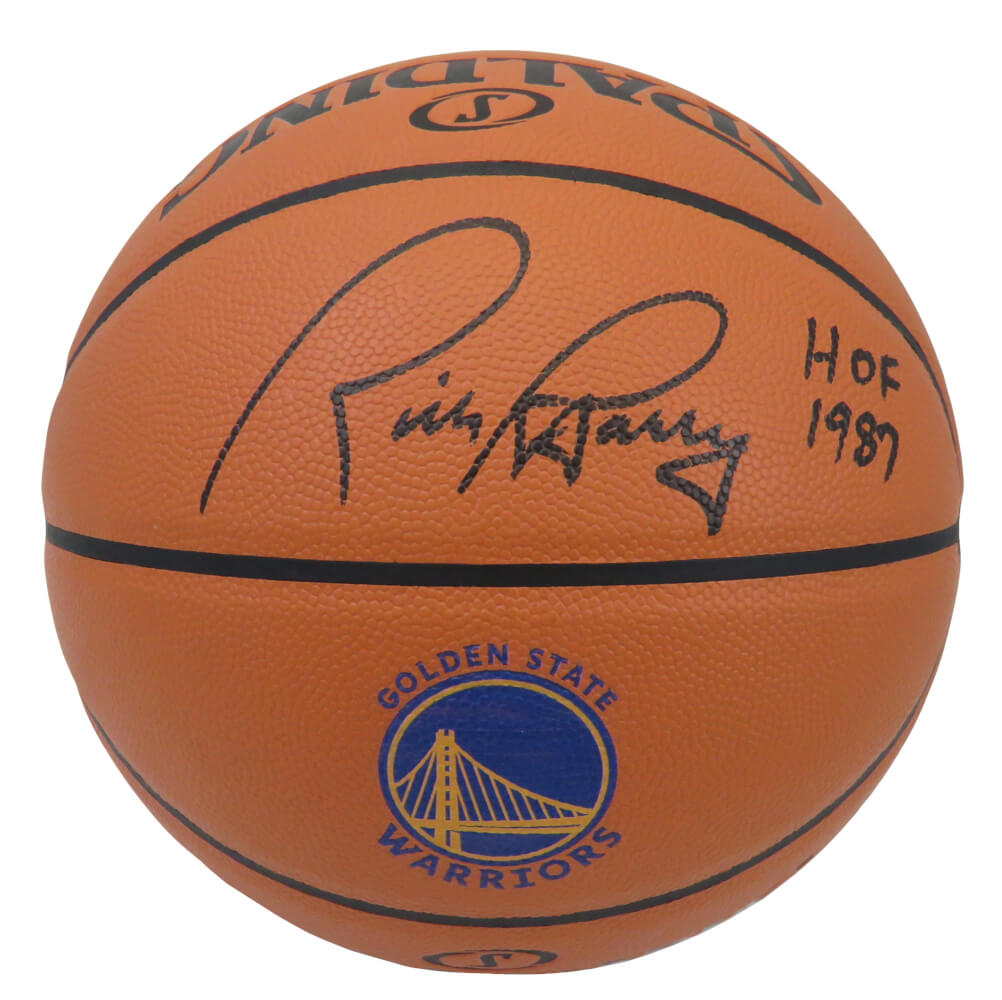 Rick Barry Signed Spalding Golden State Warriors Logo Game Series Replica NBA Basketball w/HOF 1987 - BARBSK213 - Rick Barry Signed Spalding Golden State Warriors Logo Game Series Replica NBA Basketball w/HOF 1987 product image