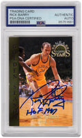 Rick Barry Signed Warriors 1996 Topps Stars Basketball Card #55 w/HOF 1987 - (PSA Encapsulated) - BARCAR203 - Rick Barry Signed Warriors 1996 Topps Stars Basketball Card #55 w/HOF 1987 - (PSA Encapsulated) product image