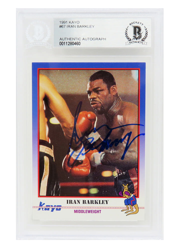 Iran Barkley Signed 1991 Kayo Boxing Trading Card #67 - (Beckett Encapsulated) - BARCAR500 - Iran Barkley Signed 1991 Kayo Boxing Trading Card #67 - (Beckett Encapsulated) product image