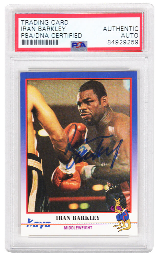 Iran Barkley Signed 1991 Kayo Boxing Trading Card #67 - (PSA Encapsulated) - BARCAR502 - Iran Barkley Signed 1991 Kayo Boxing Trading Card #67 - (PSA Encapsulated) product image