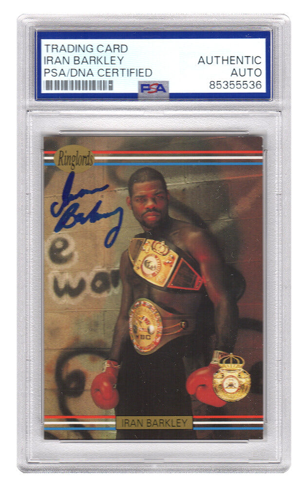 Iran Barkley Signed 1991 Ringlords Boxing Card #25 - (PSA Encapsulated) - BARCAR505 - Iran Barkley Signed 1991 Ringlords Boxing Card #25 - (PSA Encapsulated) product image