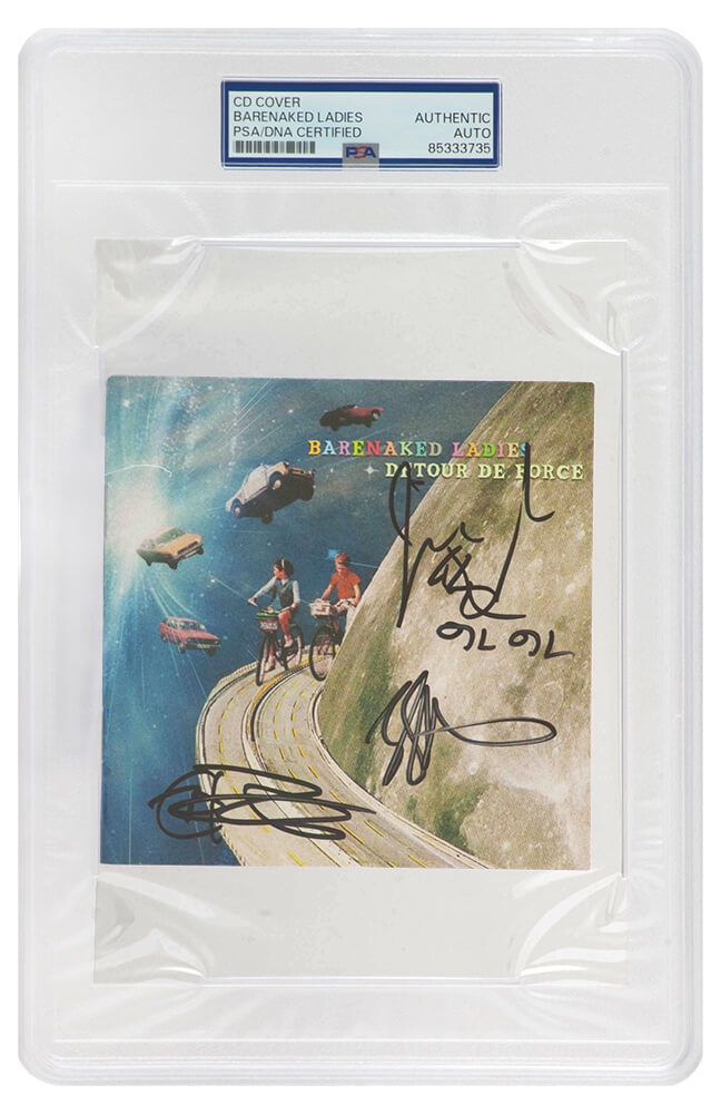 Barenaked Ladies Full Band Signed 'Detour De Force' 5x5 CD Cover (4-Signatures) - (PSA/DNA Encapsulated) - BARCUT500 - Barenaked Ladies Full Band Signed 'Detour De Force' 5x5 CD Cover (4-Signatures) - (PSA/DNA Encapsulated) product image