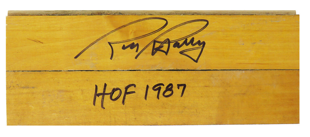 Rick Barry Signed  8x3 Basketball Court Floor Piece w/HOF 1987 - BARFLO200 - Rick Barry Signed 8x3 Basketball Court Floor Piece w/HOF 1987 product image