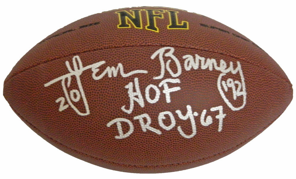 Lem Barney Signed Wilson NFL Full Size Super Grip Football w/HOF 92 & DROY 67 - BARFTB300 - Lem Barney Signed Wilson NFL Full Size Super Grip Football w/HOF 92 & DROY 67 product image