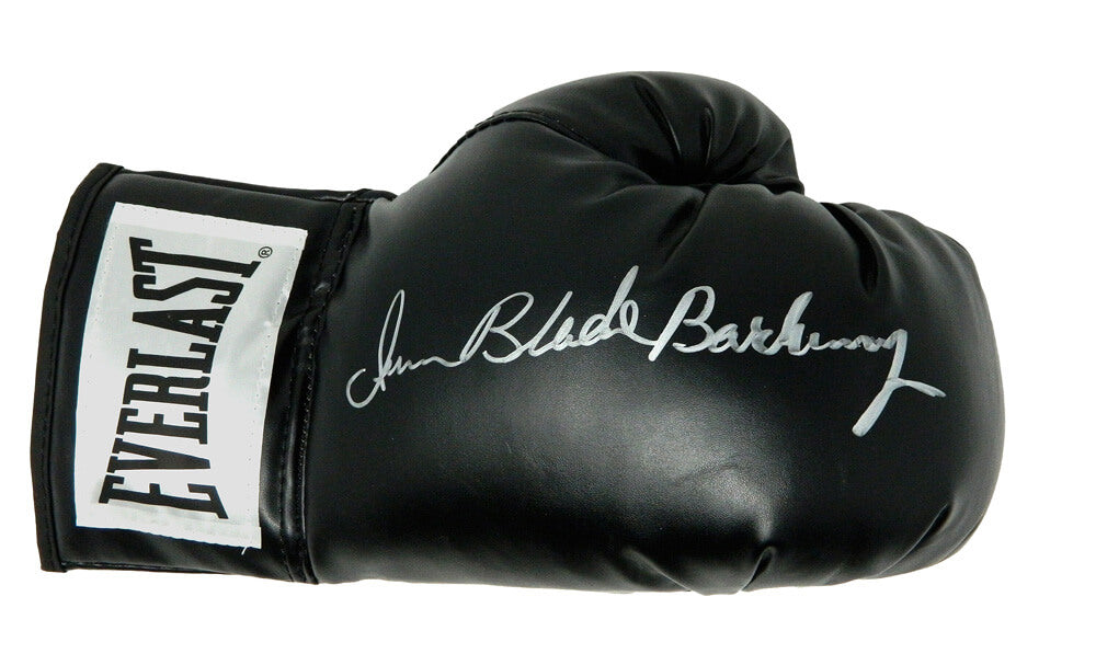 Iran Barkley Signed Everlast Black Boxing Glove w/Blade - BARGLV502 - Iran Barkley Signed Everlast Black Boxing Glove w/Blade product image