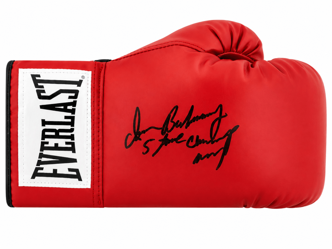 Iran Barkley Signed Everlast Red Boxing Glove w/5 Time Champ - BARGLV507 - Iran Barkley Signed Everlast Red Boxing Glove w/5 Time Champ product image