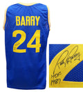 Rick Barry Signed Blue Custom Basketball Jersey w/HOF'87 - BARJRY204 - Rick Barry Signed Blue Custom Basketball Jersey w/HOF'87 product image