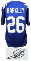 Saquon Barkley Signed Blue Custom Football Jersey (JSA) - BARJRY310 - Saquon Barkley Signed Blue Custom Football Jersey (JSA) product image