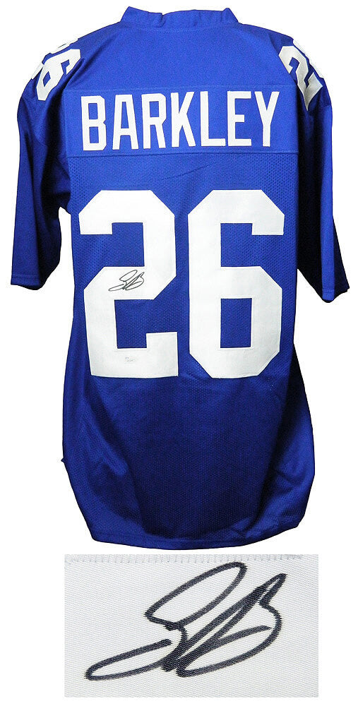 Saquon Barkley Signed Blue Custom Football Jersey (JSA) - BARJRY310 - Saquon Barkley Signed Blue Custom Football Jersey (JSA) product image