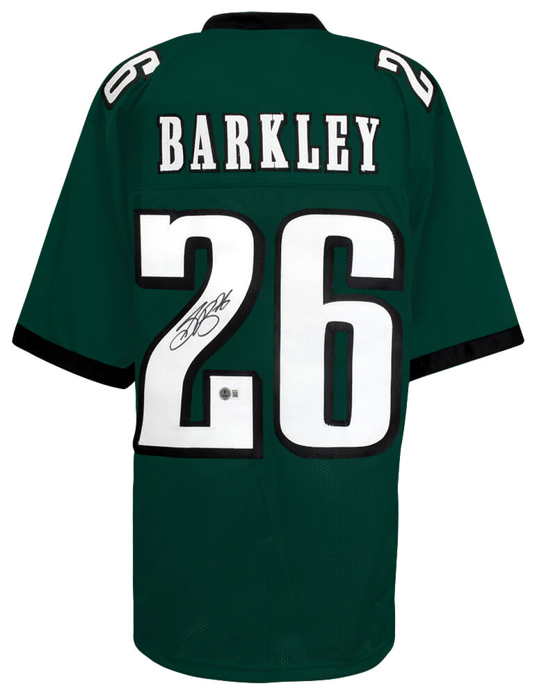 Saquon Barkley Signed Dark Green Custom Football Jersey - (Beckett) - BARJRY314 - Saquon Barkley Signed Dark Green Custom Football Jersey - (Beckett) product image
