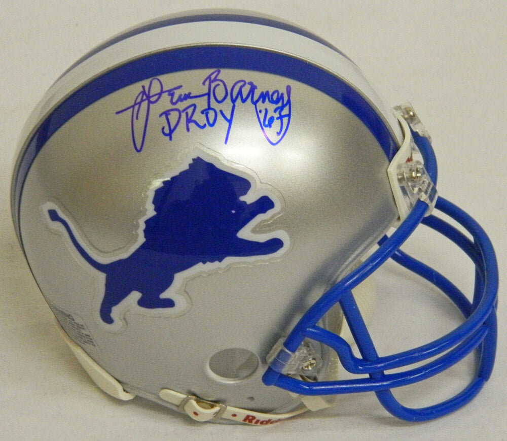 Lem Barney Signed Detroit Lions Throwback Riddell Mini Helmet w/DROY 67 - BARMIN301 - Lem Barney Signed Detroit Lions Throwback Riddell Mini Helmet w/DROY 67 product image