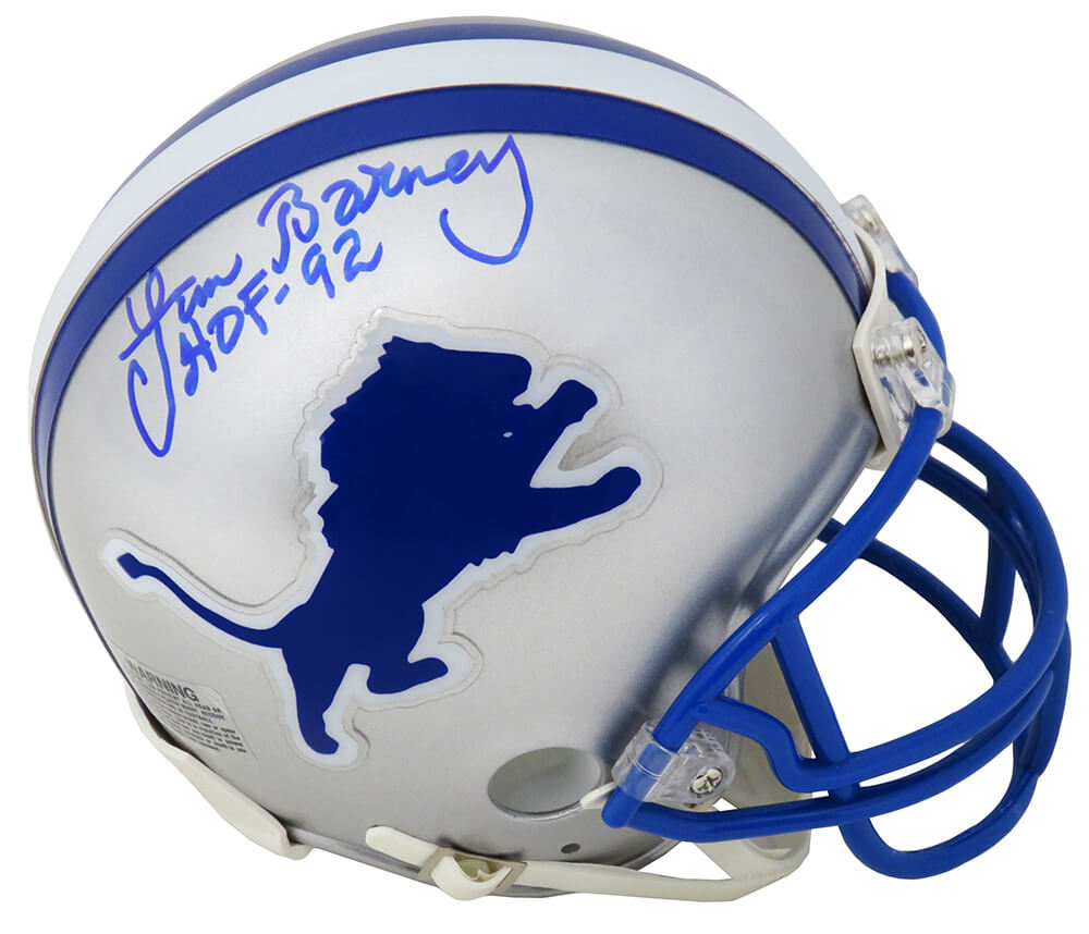 Lem Barney Signed Lions Throwback Riddell Mini Helmet w/HOF'92 - BARMIN302 - Lem Barney Signed Lions Throwback Riddell Mini Helmet w/HOF'92 product image