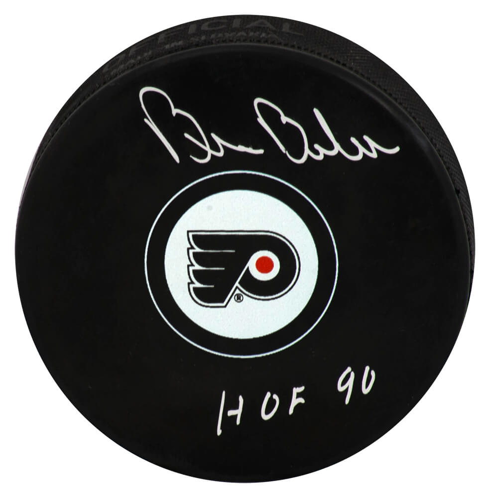 Bill Barber Signed Philadelphia Flyers Team Logo Hockey Puck w/HOF'90 - BARPUC405 - Bill Barber Signed Philadelphia Flyers Team Logo Hockey Puck w/HOF'90 product image