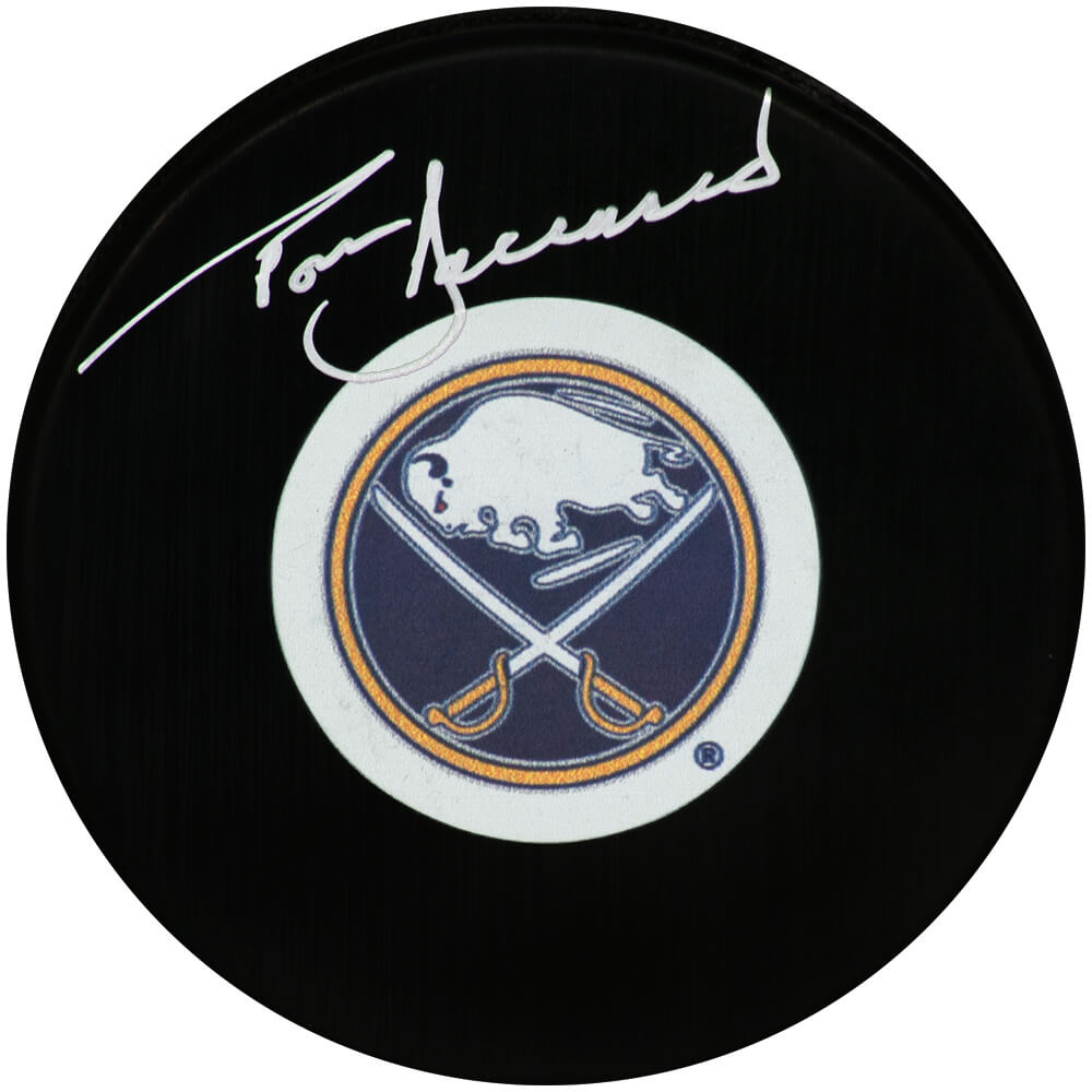 Tom Barrasso Signed Buffalo Sabres Logo Hockey Puck - BARPUC410 - Tom Barrasso Signed Buffalo Sabres Logo Hockey Puck product image