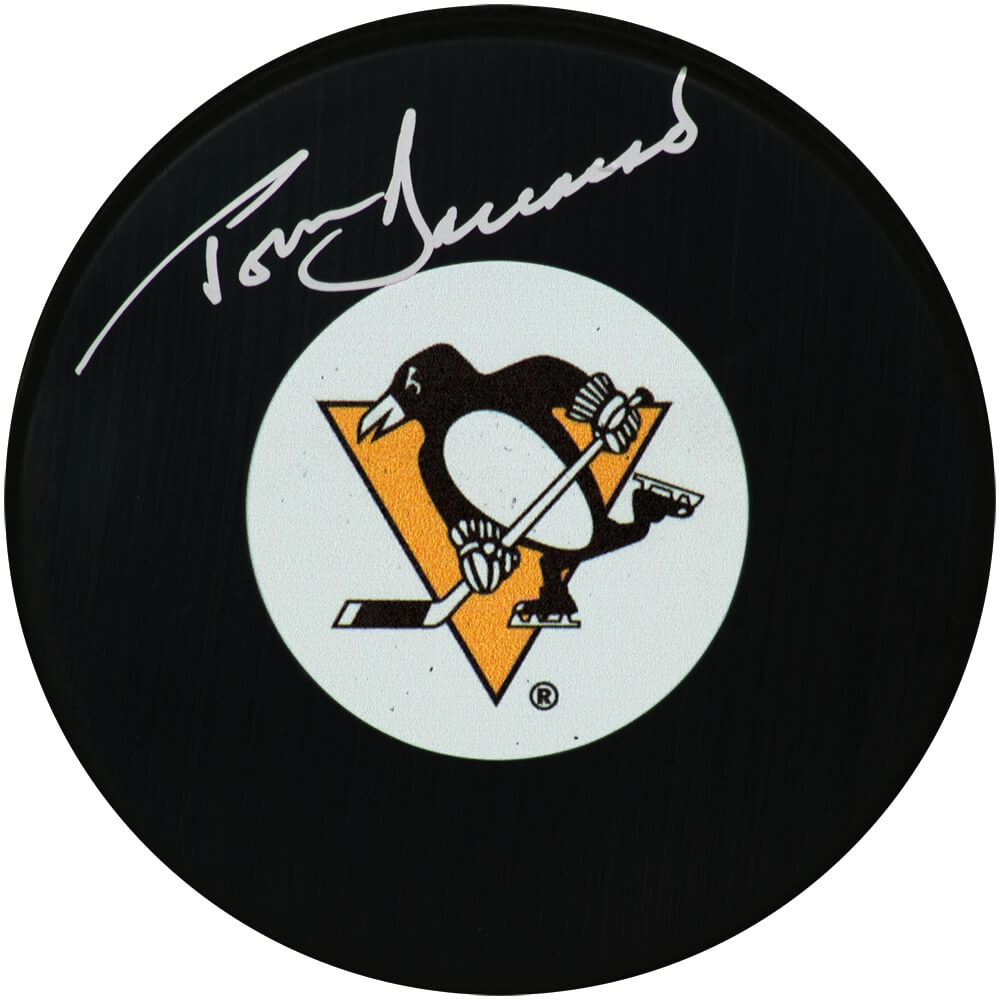 Tom Barrasso Signed Pittsburgh Penguins Logo Hockey Puck - BARPUC411 - Tom Barrasso Signed Pittsburgh Penguins Logo Hockey Puck product image