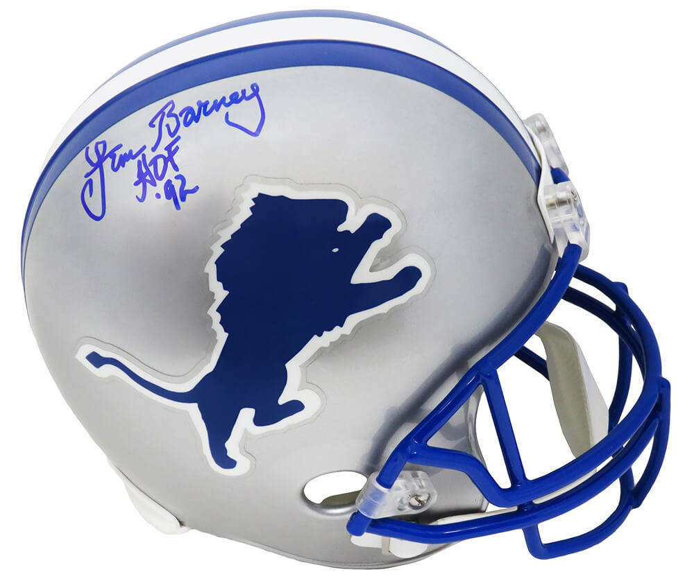 Lem Barney Signed Detroit Lions Throwback Riddell Full Size Replica Helmet w/HOF'92 - BARREP310 - Lem Barney Signed Detroit Lions Throwback Riddell Full Size Replica Helmet w/HOF'92 product image
