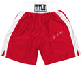 Iran Barkley Signed Title Red With White Trim Boxing Trunks - BARTRU501 - Iran Barkley Signed Title Red With White Trim Boxing Trunks product image