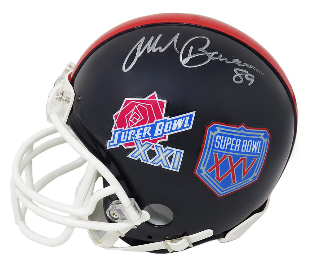 Mark Bavaro Signed New York Giants Super Bowl XXI & XXV Champs Logo Riddell Mini Helmet - BAVMIN301 - Mark Bavaro Signed New York Giants Super Bowl XXI & XXV Champs Logo Riddell Mini Helmet product image