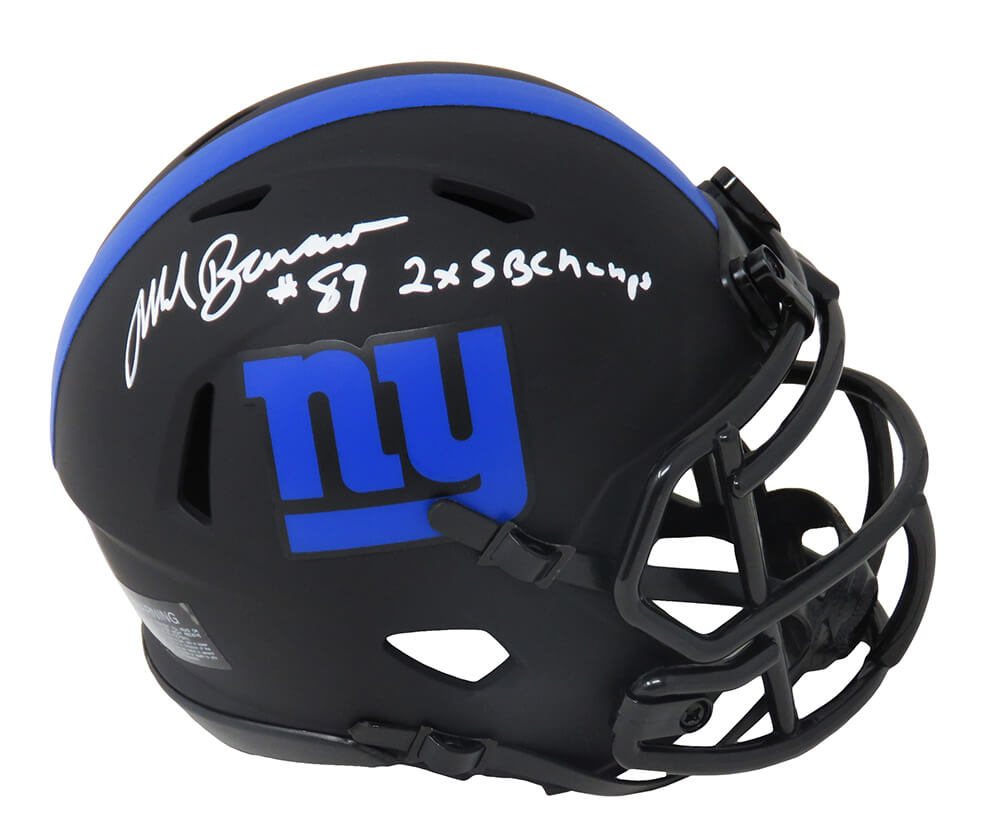 Mark Bavaro Signed New York Giants Eclipse Black Matte Riddell Speed Mini Helmet w/2x SB Champs - BAVMIN304 - Mark Bavaro Signed New York Giants Eclipse Black Matte Riddell Speed Mini Helmet w/2x SB Champs product image