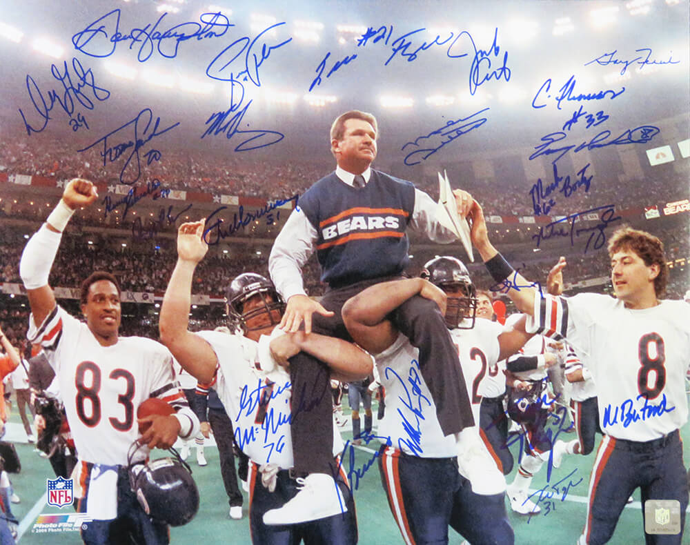 1985 Chicago Bears Team Signed Super Bowl XX Ditka Carried Off Field 16x20 Photo (23 Sigs) - BEA16P337 - 1985 Chicago Bears Team Signed Super Bowl XX Ditka Carried Off Field 16x20 Photo (23 Sigs) product image