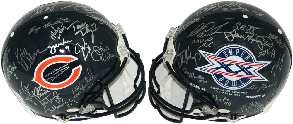 1985 Bears Team Signed Chicago Bears / Super Bowl XX Champs Logo Riddell Authentic Helmet (31 Sigs) - BEAPRO314 - 1985 Bears Team Signed Chicago Bears / Super Bowl XX Champs Logo Riddell Authentic Helmet (31 Sigs) product image