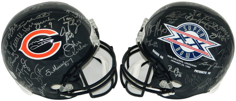 1985 Bears Team Signed Chicago Bears & Super Bowl XX Champs Logo Riddell Full Size Replica Helmet (31 Sigs) - BEAREP314 - 1985 Bears Team Signed Chicago Bears & Super Bowl XX Champs Logo Riddell Full Size Replica Helmet (31 Sigs) product image