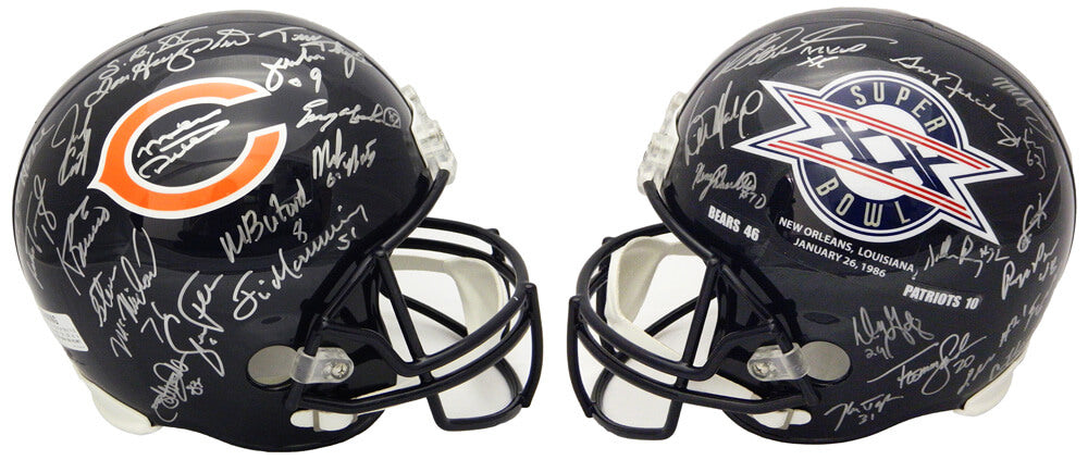 1985 Bears Team Signed Chicago Bears & Super Bowl XX Champs Logo Riddell Full Size Replica Helmet (30 Sigs) - BEAREP317 - 1985 Bears Team Signed Chicago Bears & Super Bowl XX Champs Logo Riddell Full Size Replica Helmet (30 Sigs) product image