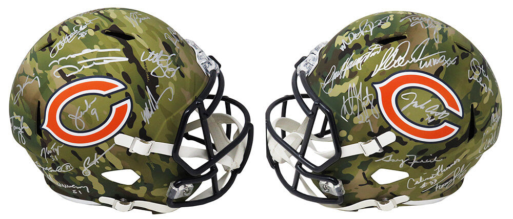 1985 Bears Team Signed Chicago Bears CAMO Riddell Full Size Speed Replica Helmet LE/20 (28 Sigs) - BEAREP325 - 1985 Bears Team Signed Chicago Bears CAMO Riddell Full Size Speed Replica Helmet LE/20 (28 Sigs) product image