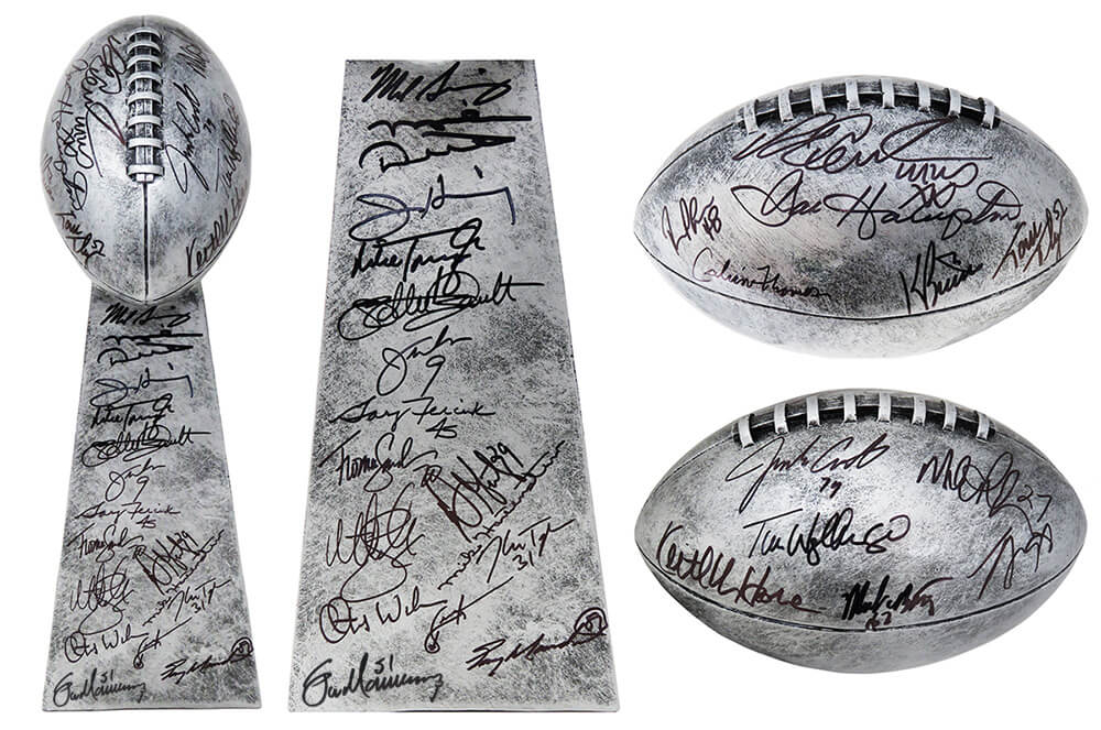 1985 Bears Team Signed Football World Champion 15 Inch Replica Trophy (28 Sigs) - BEATRO300 - 1985 Bears Team Signed Football World Champion 15 Inch Replica Trophy (28 Sigs) product image