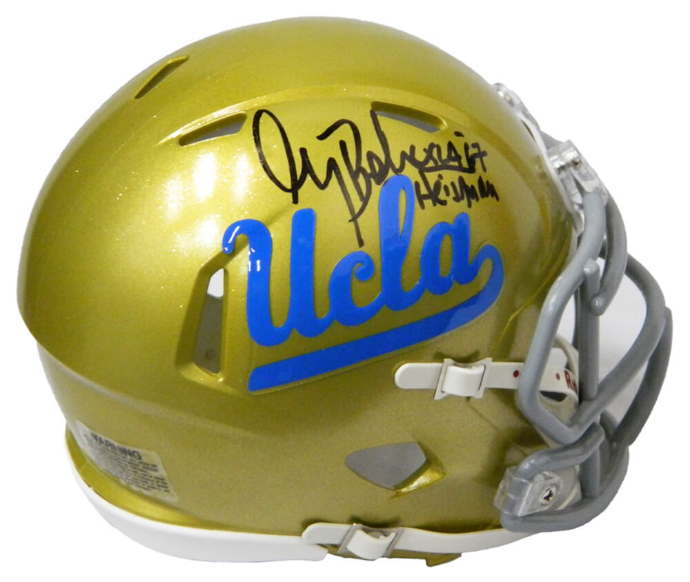 Gary Beban Signed UCLA Bruins Riddell Mini Helmet w/Heisman'67 - BEBMIN300 - Gary Beban Signed UCLA Bruins Riddell Mini Helmet w/Heisman'67 product image