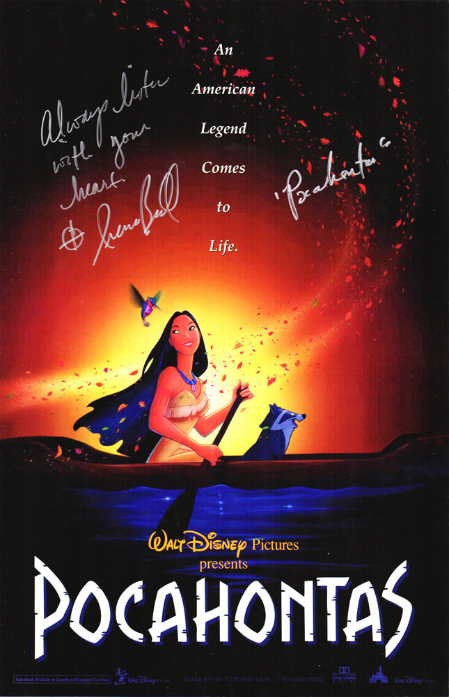 Irene Bedard Signed Pocahontas 11x17 Movie Poster w/Always Listen With Your Heart, Pocahontas - BEDPST501 - Irene Bedard Signed Pocahontas 11x17 Movie Poster w/Always Listen With Your Heart, Pocahontas product image