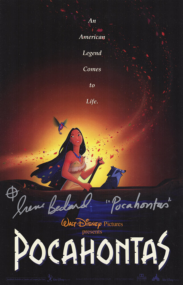 Irene Bedard Signed Pocahontas 11x17 Movie Poster w/Character Name - BEDPST502 - Irene Bedard Signed Pocahontas 11x17 Movie Poster w/Character Name product image
