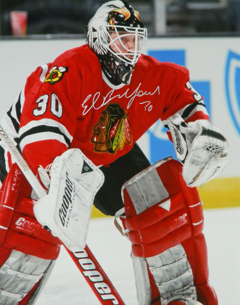 Ed Belfour Signed Chicago Blackhawks Action 16x20 Photo - BEL16P400 - Ed Belfour Signed Chicago Blackhawks Action 16x20 Photo product image