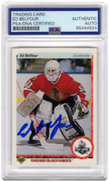 Ed Belfour Signed Chicago Blackhawks 1990-91 Upper Deck Hockey Rookie Card #55 - (PSA Encapsulated) - BELCAR402 - Ed Belfour Signed Chicago Blackhawks 1990-91 Upper Deck Hockey Rookie Card #55 - (PSA Encapsulated) product image