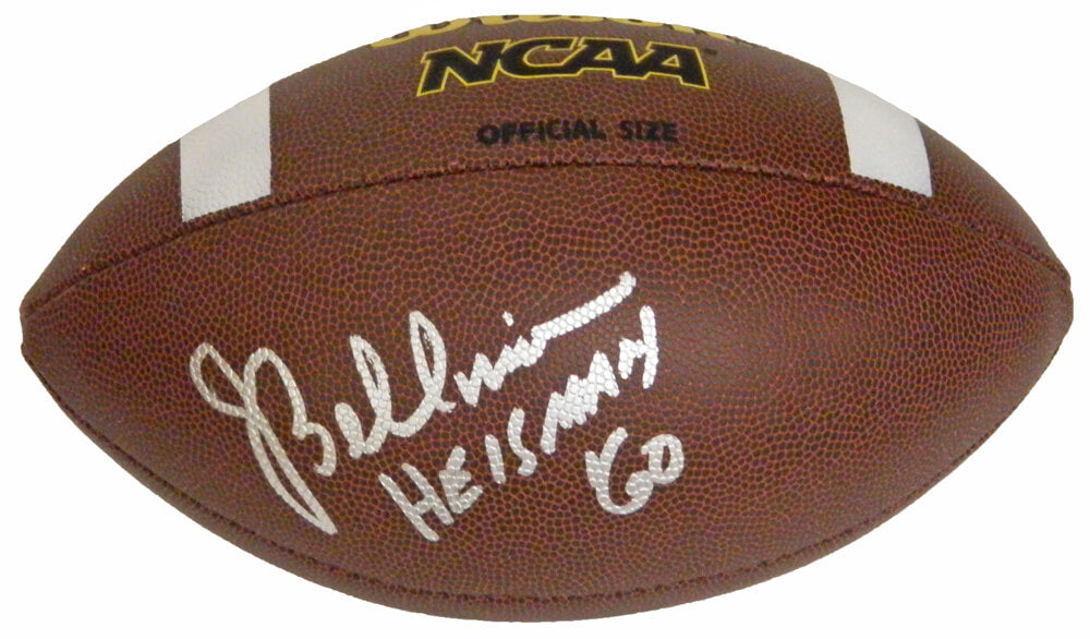 Joe Bellino Signed Wilson NCAA Full Size Football w/Heisman 60 - BELFTB300 - Joe Bellino Signed Wilson NCAA Full Size Football w/Heisman 60 product image