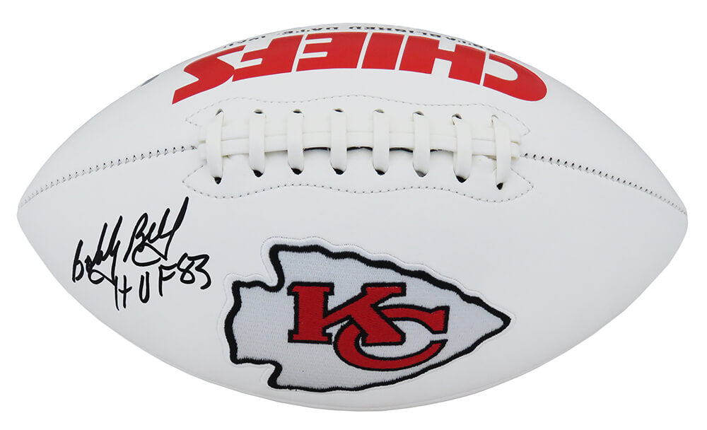 Bobby Bell Signed Kansas City Chiefs White Logo Football w/HOF'83 - BELFTB310 - Bobby Bell Signed Kansas City Chiefs White Logo Football w/HOF'83 product image