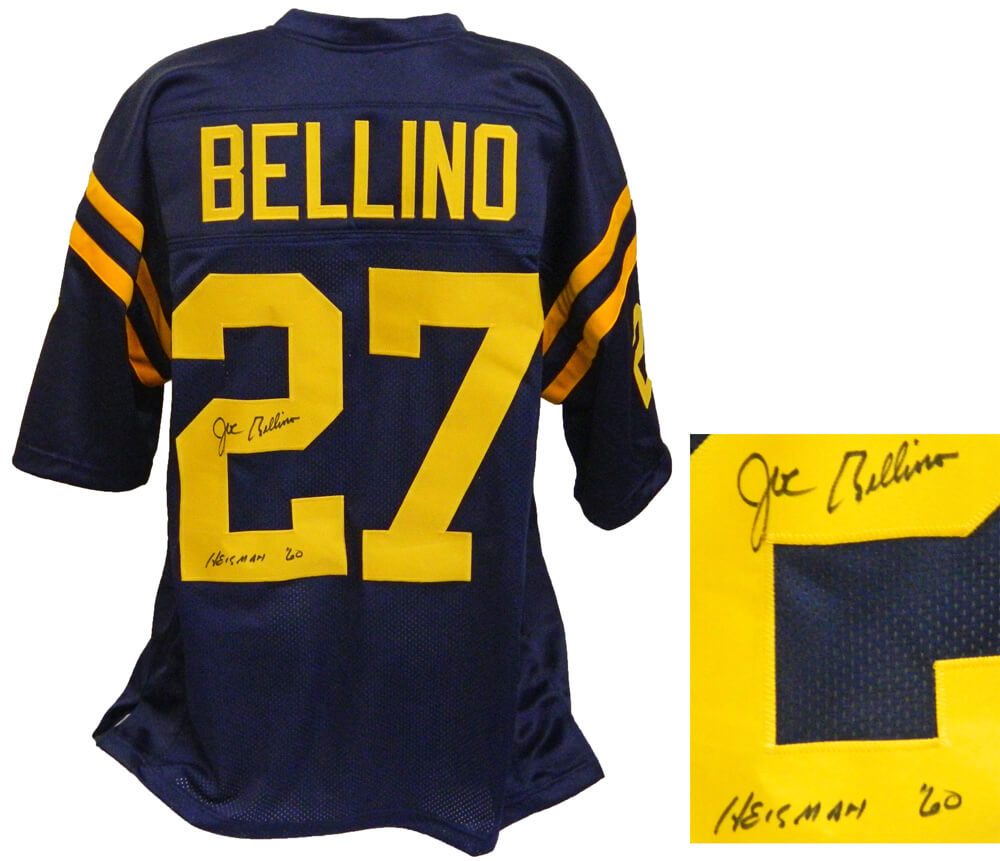 Joe Bellino Signed Navy Throwback Custom Football Jersey w/Heisman 60 - BELJRY300 - Joe Bellino Signed Navy Throwback Custom Football Jersey w/Heisman 60 product image
