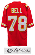Bobby Bell Signed Red Throwback Custom Football Jersey w/HOF'83 - BELJRY320 - Bobby Bell Signed Red Throwback Custom Football Jersey w/HOF'83 product image