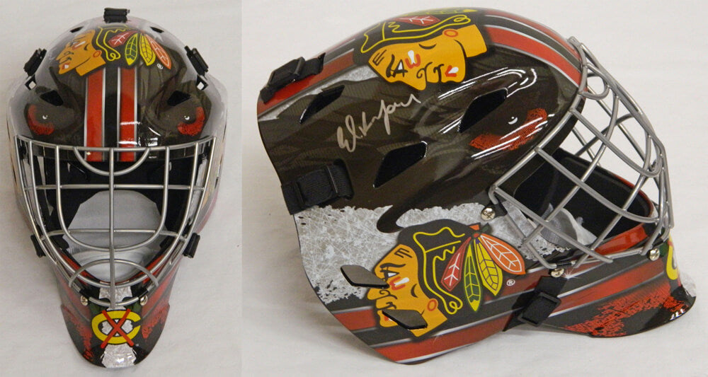 Ed Belfour Signed Chicago Blackhawks Replica Hockey Goalie Mask - BELMAS403 - Ed Belfour Signed Chicago Blackhawks Replica Hockey Goalie Mask product image