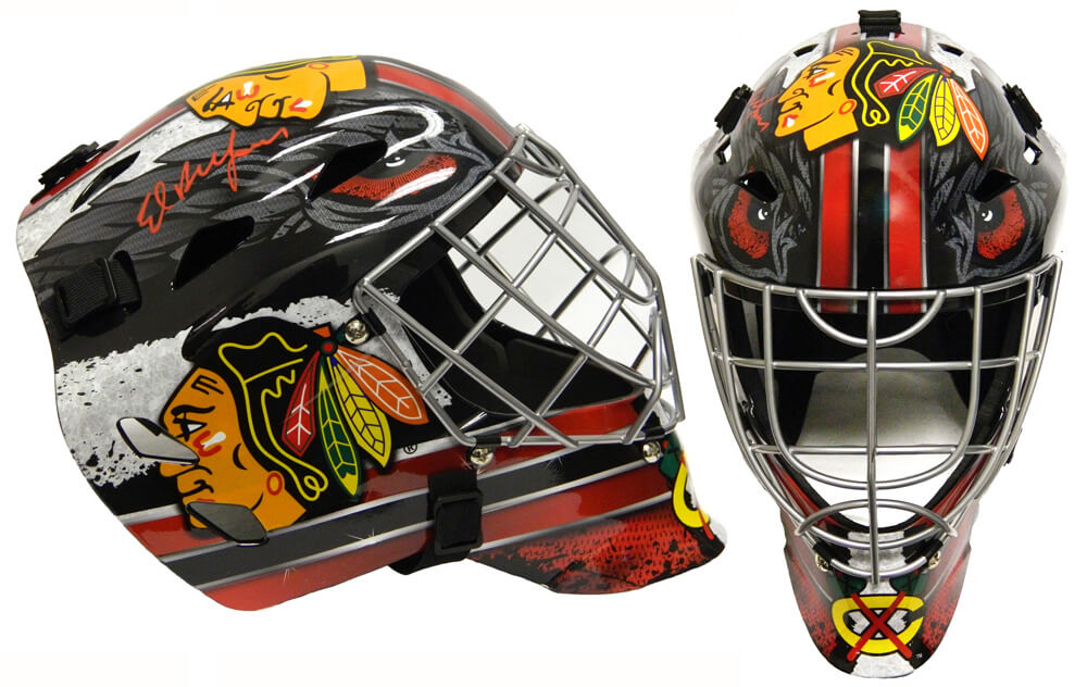 Ed Belfour Signed Chicago Blackhawks Franklin Replica Hockey Goalie Mask - BELMAS408 - Ed Belfour Signed Chicago Blackhawks Franklin Replica Hockey Goalie Mask product image