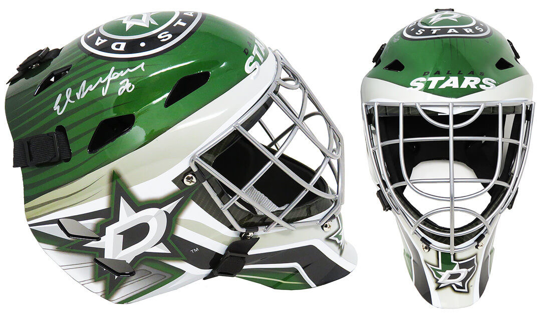 Ed Belfour Signed Dallas Stars Franklin Replica Hockey Goalie Mask - BELMAS413 - Ed Belfour Signed Dallas Stars Franklin Replica Hockey Goalie Mask product image