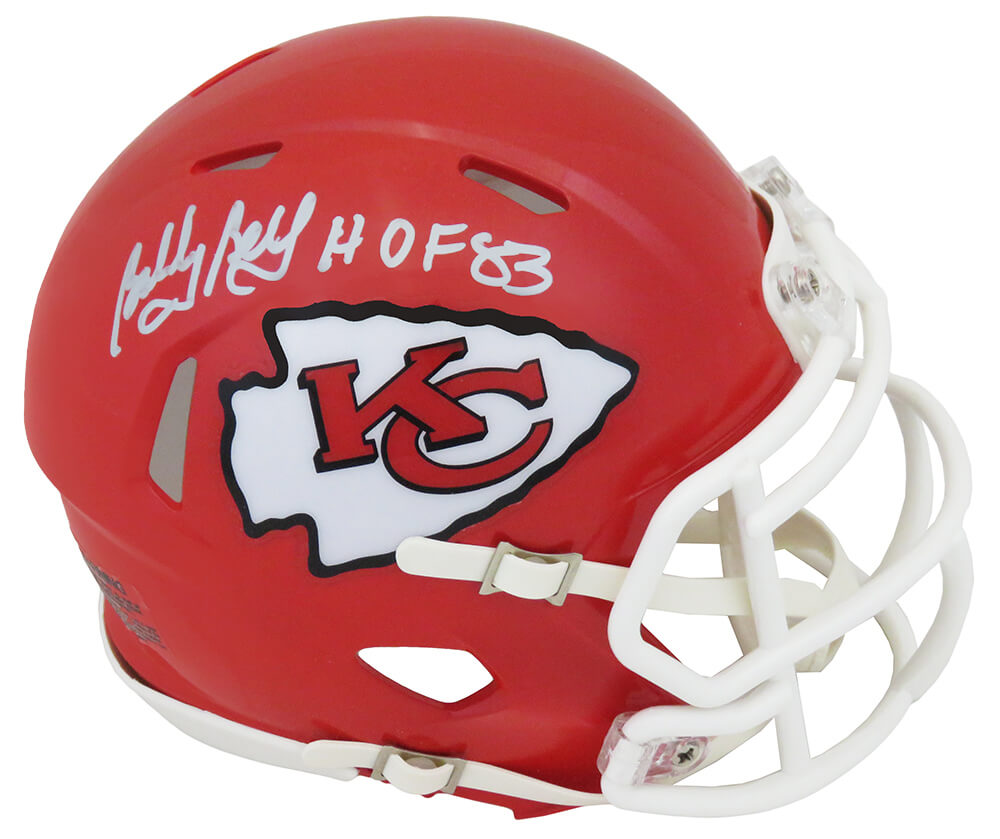Bobby Bell Signed Kansas City Chiefs Throwback Riddell Speed Mini Helmet w/HOF'83 - BELMIN310 - Bobby Bell Signed Kansas City Chiefs Throwback Riddell Speed Mini Helmet w/HOF'83 product image