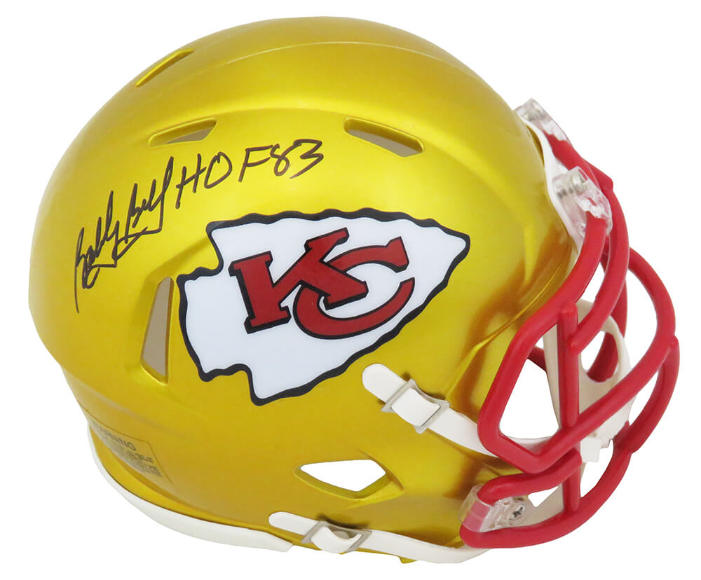 Bobby Bell Signed Kansas City Chiefs FLASH Riddell Speed Mini Helmet w/HOF'83 - BELMIN312 - Bobby Bell Signed Kansas City Chiefs FLASH Riddell Speed Mini Helmet w/HOF'83 product image