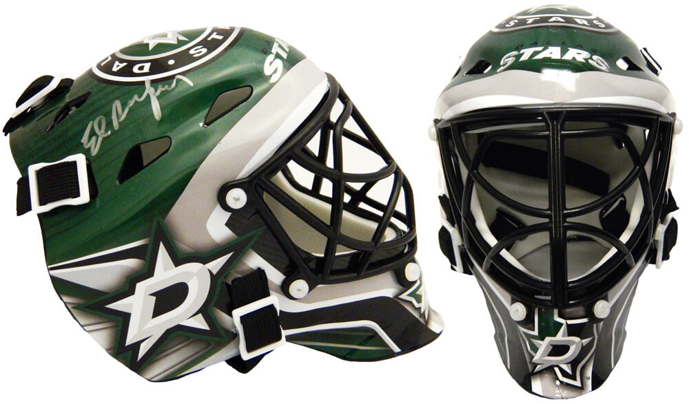 Ed Belfour Signed Dallas Stars Franklin Mini Goalie Mask - BELMIN404 - Ed Belfour Signed Dallas Stars Franklin Mini Goalie Mask product image
