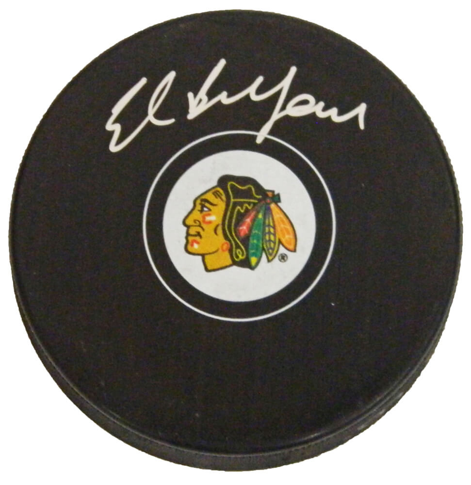 Ed Belfour Signed Chicago Blackhawks Logo Hockey Puck - BELPUC400 - Ed Belfour Signed Chicago Blackhawks Logo Hockey Puck product image