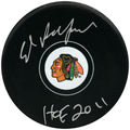Ed Belfour Signed Chicago Blackhawks Logo Hockey Puck w/HOF 2011 - BELPUC401 - Ed Belfour Signed Chicago Blackhawks Logo Hockey Puck w/HOF 2011 product image