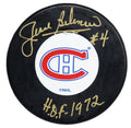 Jean Beliveau Signed Montreal Canadiens Logo Hockey Puck w/HOF 1972 - BELPUC420 - Jean Beliveau Signed Montreal Canadiens Logo Hockey Puck w/HOF 1972 product image