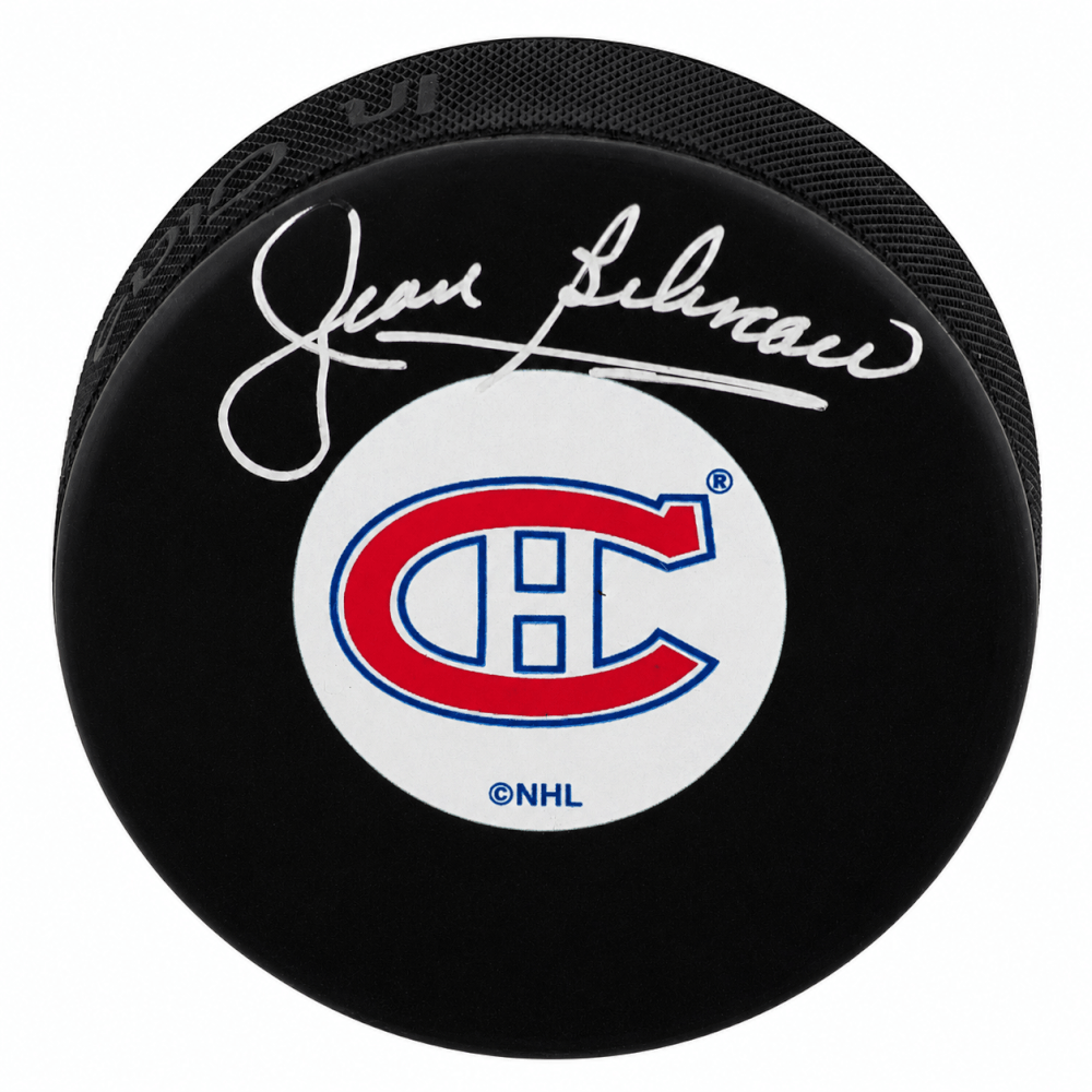 Jean Beliveau Signed Montreal Canadiens Logo Hockey Puck - (PSA) - BELPUC425 - Jean Beliveau Signed Montreal Canadiens Logo Hockey Puck - (PSA) product image