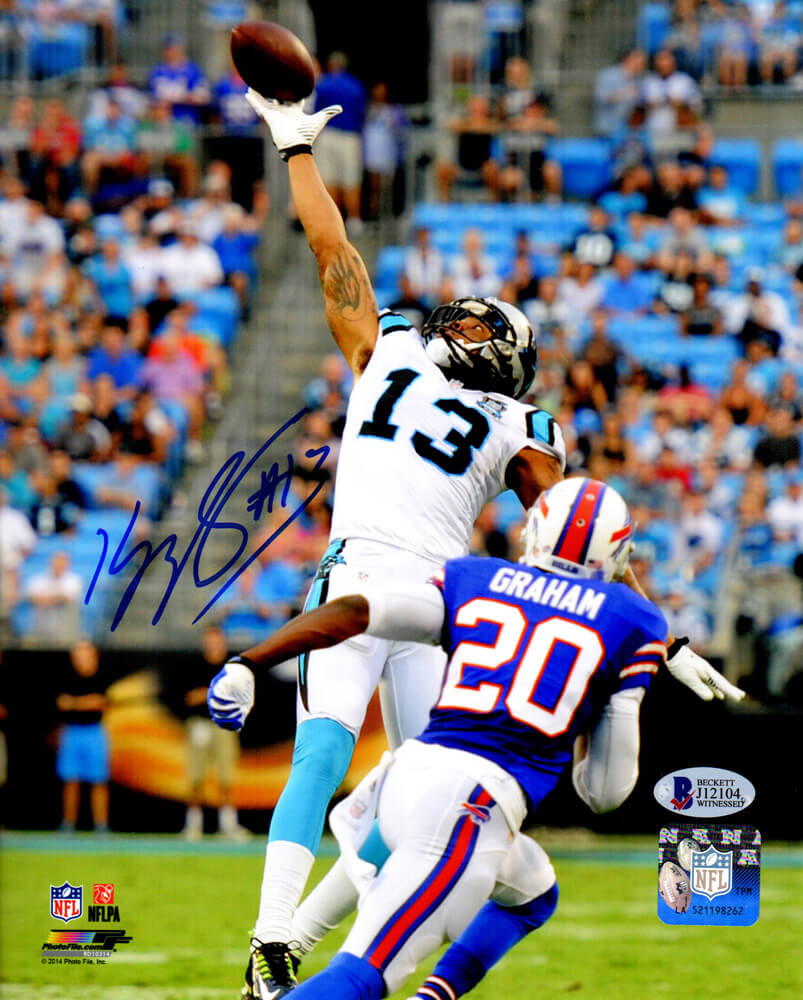 Kelvin Benjamin Signed Carolina Panthers One Handed Catch 8x10 Photo (Beckett) - BEN08P305 - Kelvin Benjamin Signed Carolina Panthers One Handed Catch 8x10 Photo (Beckett) product image