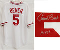 Johnny Bench Signed Reds White Cooperstown Jersey w/HOF'89 - PSA/DNA - BENJRY101 - Johnny Bench Signed Reds White Cooperstown Jersey w/HOF'89 - PSA/DNA product image